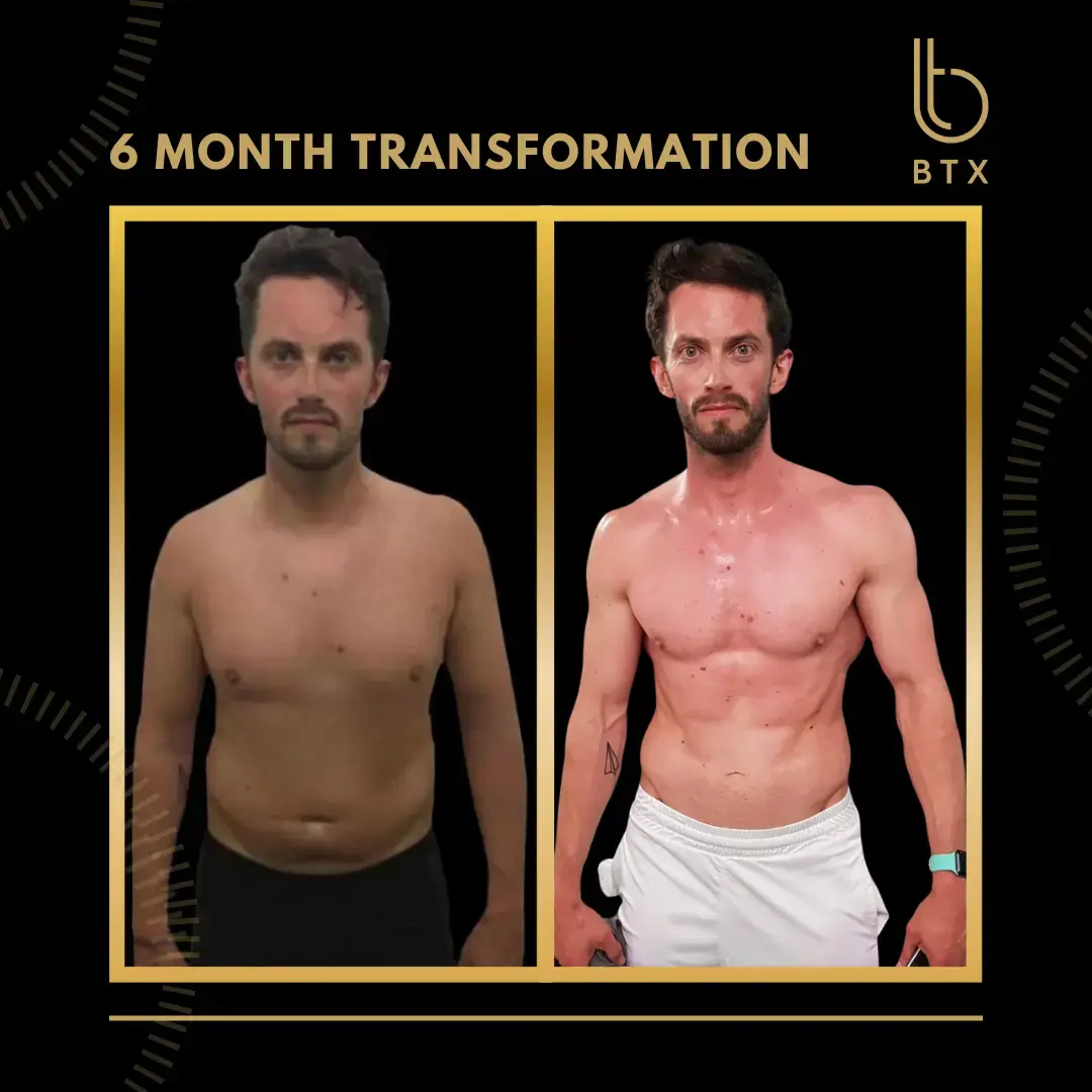 fat loss transformation at BTX, before and after